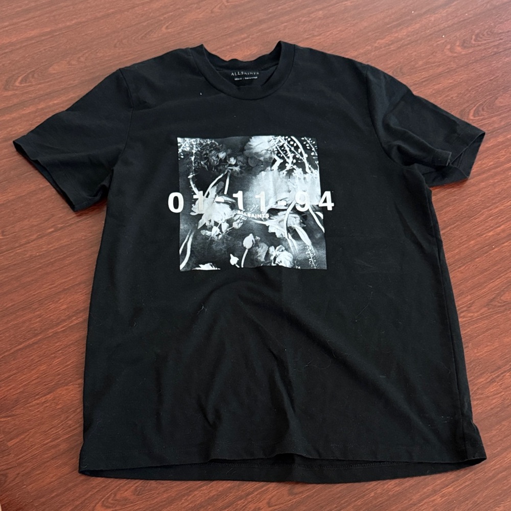 All Saints Black Graphic Tee